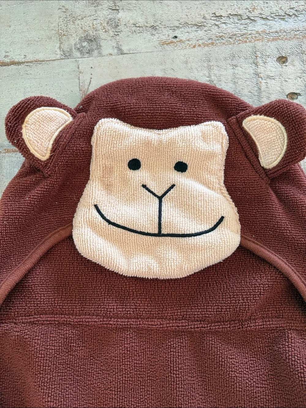 Circo Brown & Green Sherpa Baby Blanket and Monkey Hooded Baby Bath Towel
